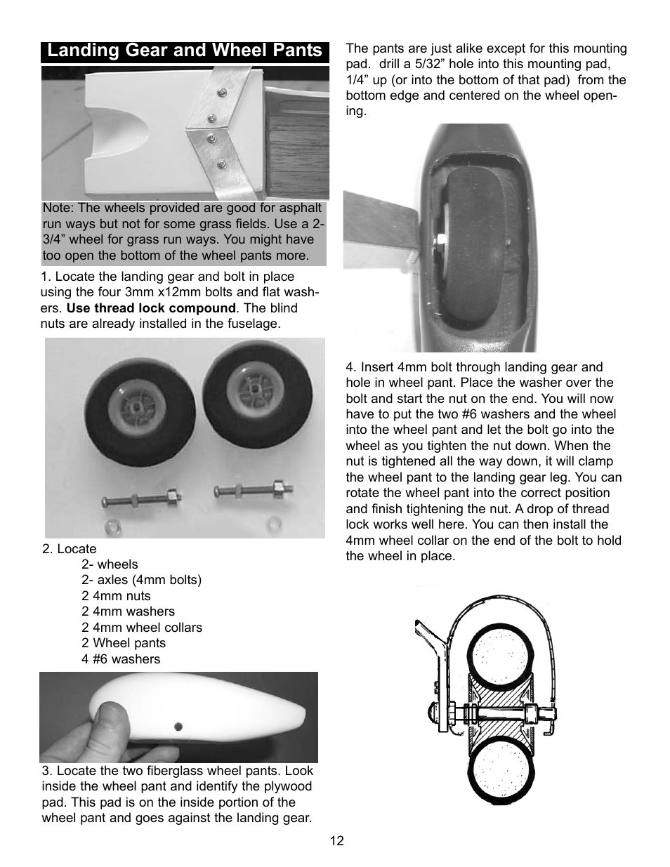 Landing gear and wheel pants | Carl Goldberg GBGA1075 User Manual | Page 12 / 18