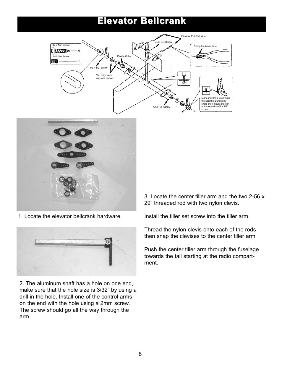 Elevator bellcrank | Carl Goldberg GBGA1075 User Manual | Page 8 / 18