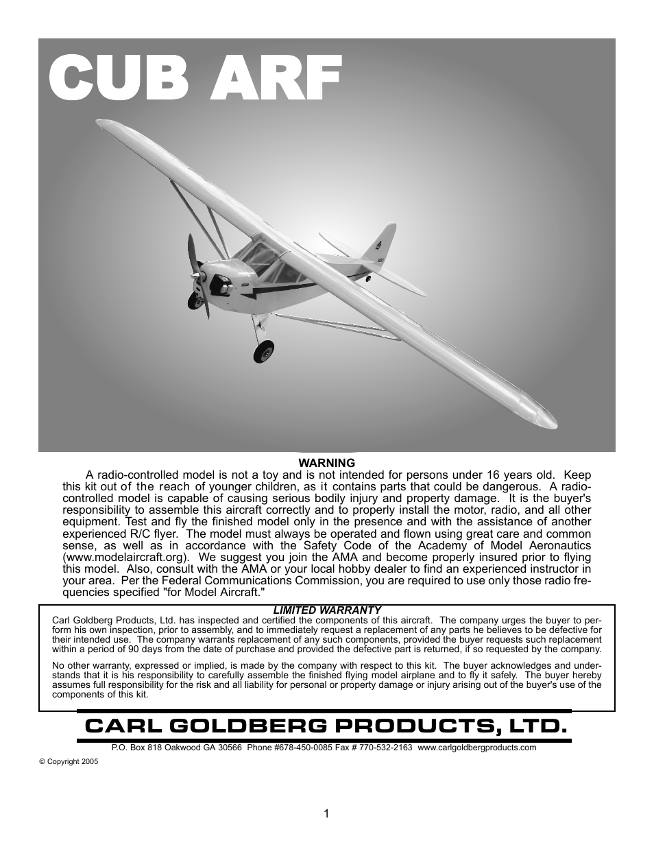 Carl Goldberg GBGA1064 User Manual | 24 pages