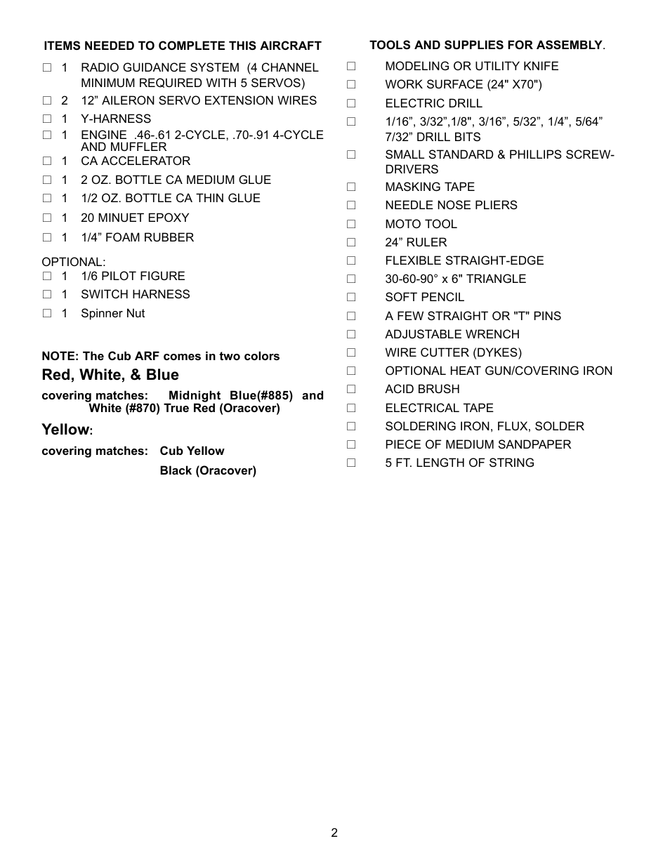 Carl Goldberg GBGA1064 User Manual | Page 2 / 24
