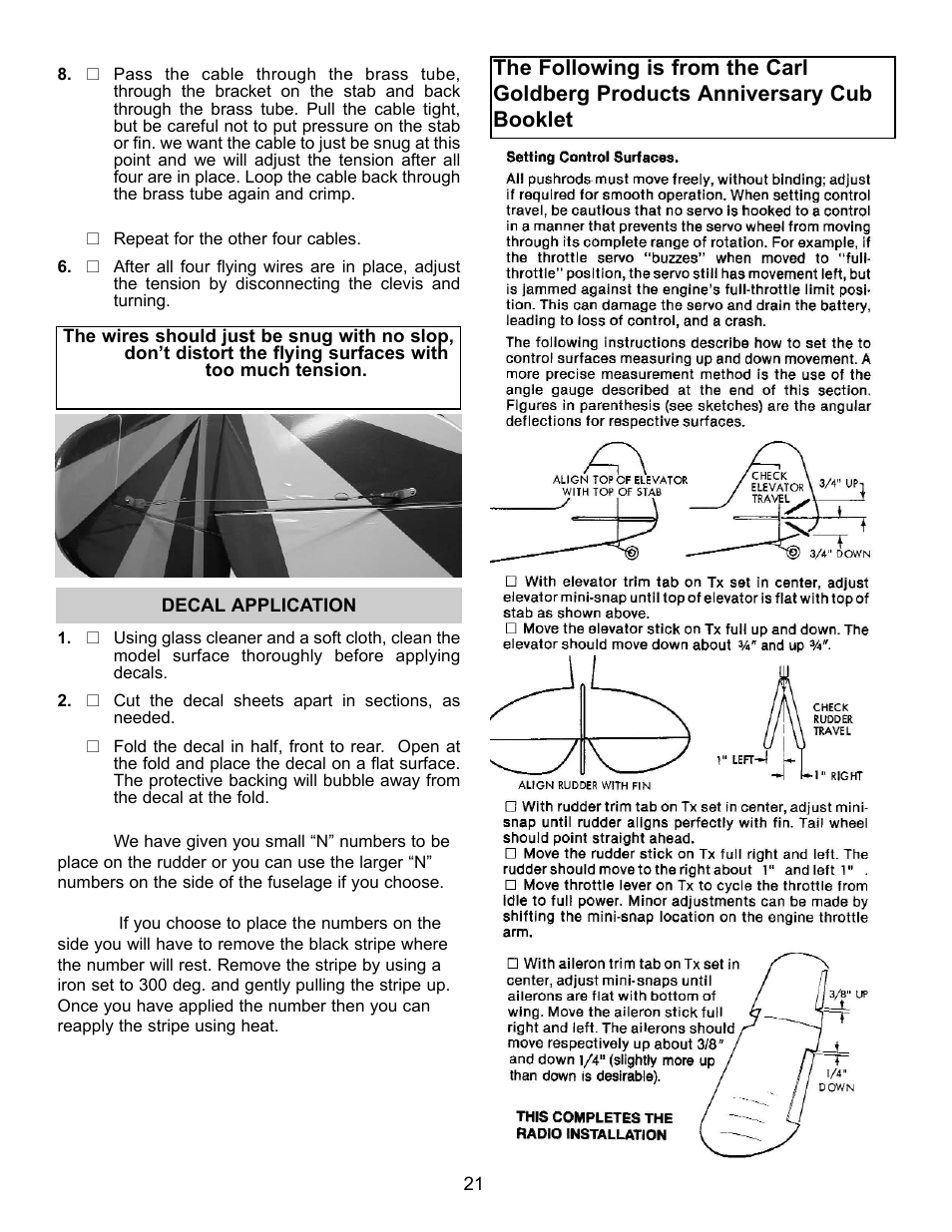 Carl Goldberg GBGA1064 User Manual | Page 21 / 24