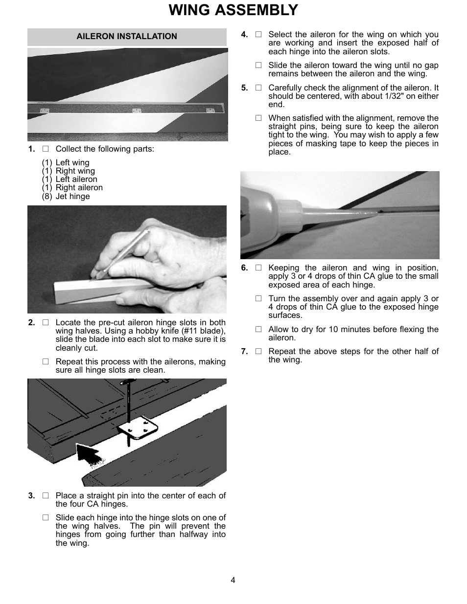 Wing assembly | Carl Goldberg GBGA1064 User Manual | Page 4 / 24