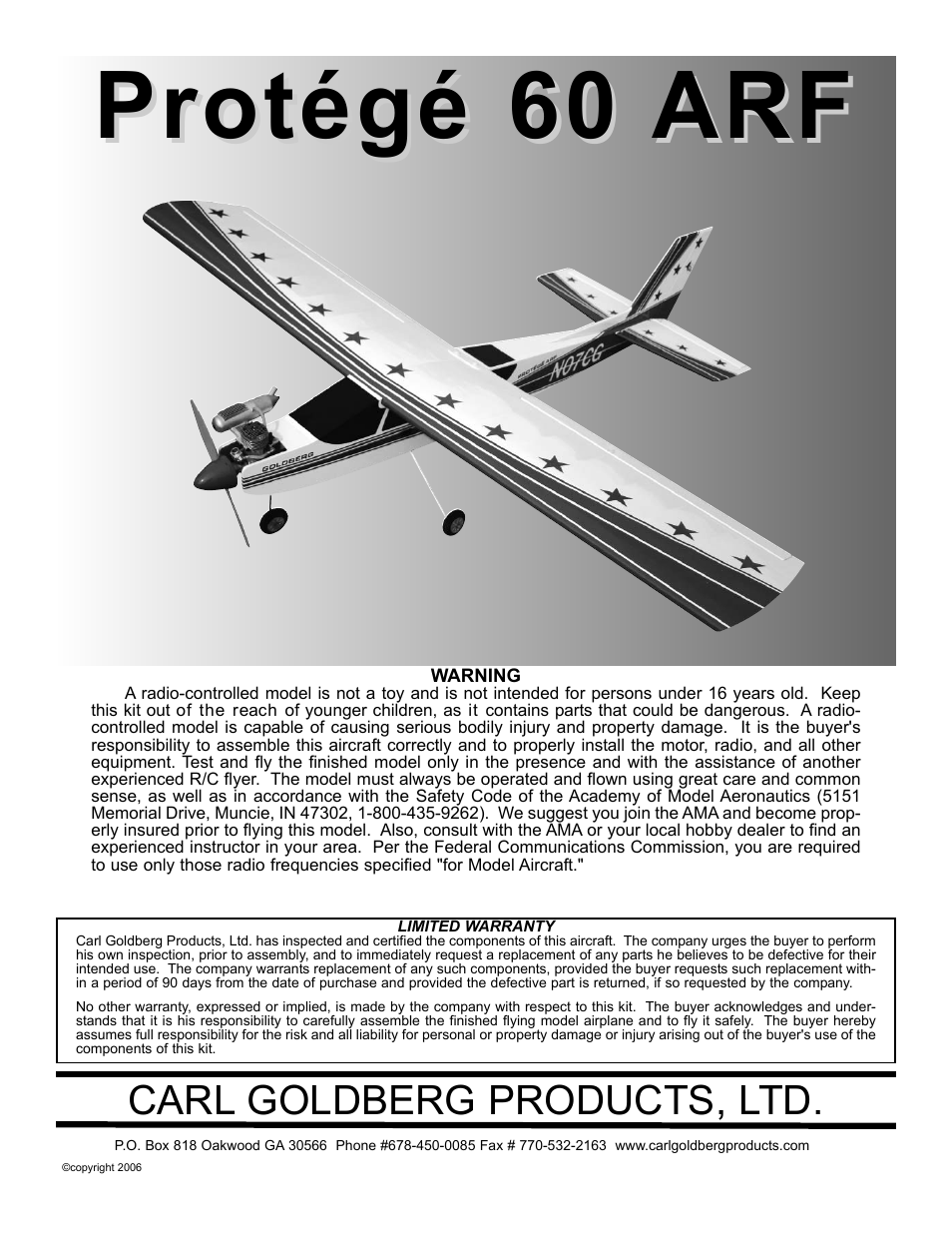 Carl Goldberg GBGA1058 User Manual | 9 pages