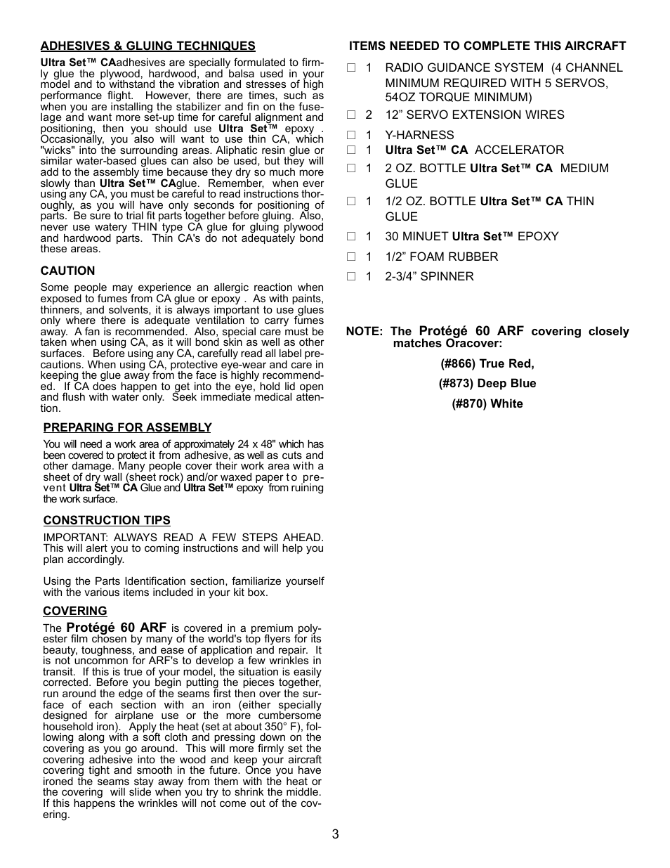 Carl Goldberg GBGA1058 User Manual | Page 3 / 9