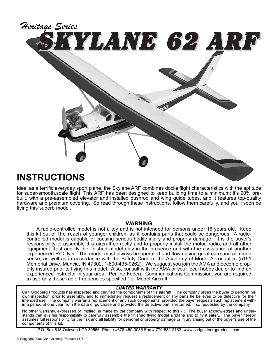 Carl Goldberg GBGA1092 User Manual | 24 pages