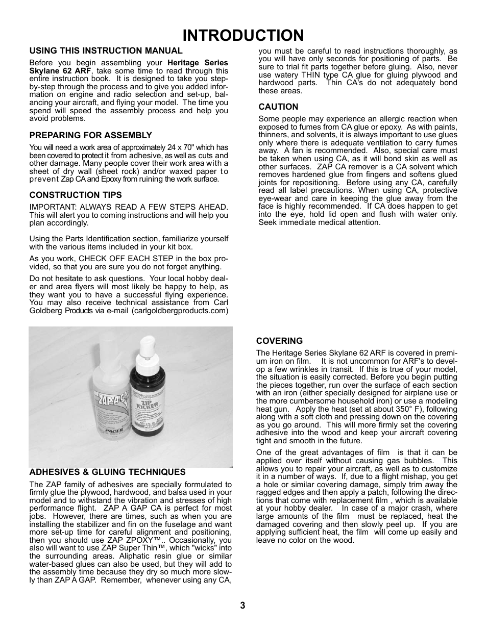Introduction | Carl Goldberg GBGA1092 User Manual | Page 3 / 24