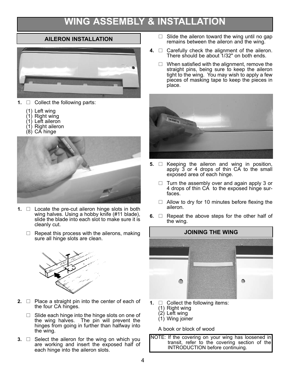 Wing assembly & installation | Carl Goldberg GBGA1085 User Manual | Page 4 / 19