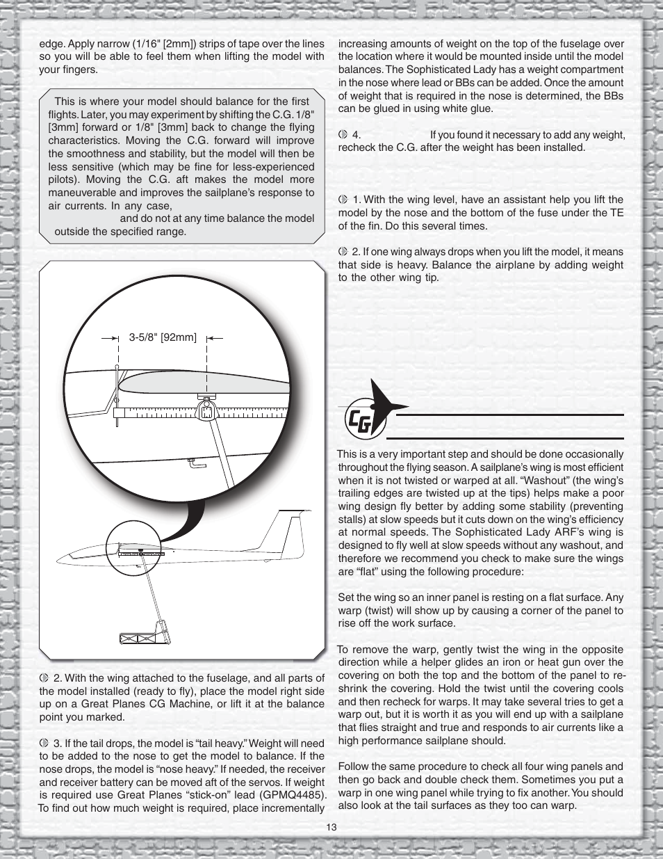 Carl Goldberg GPMA1959 Sophisticated Lady Glider ARF User Manual | Page 13 / 20