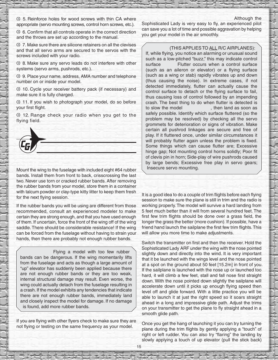 Carl Goldberg GPMA1959 Sophisticated Lady Glider ARF User Manual | Page 15 / 20