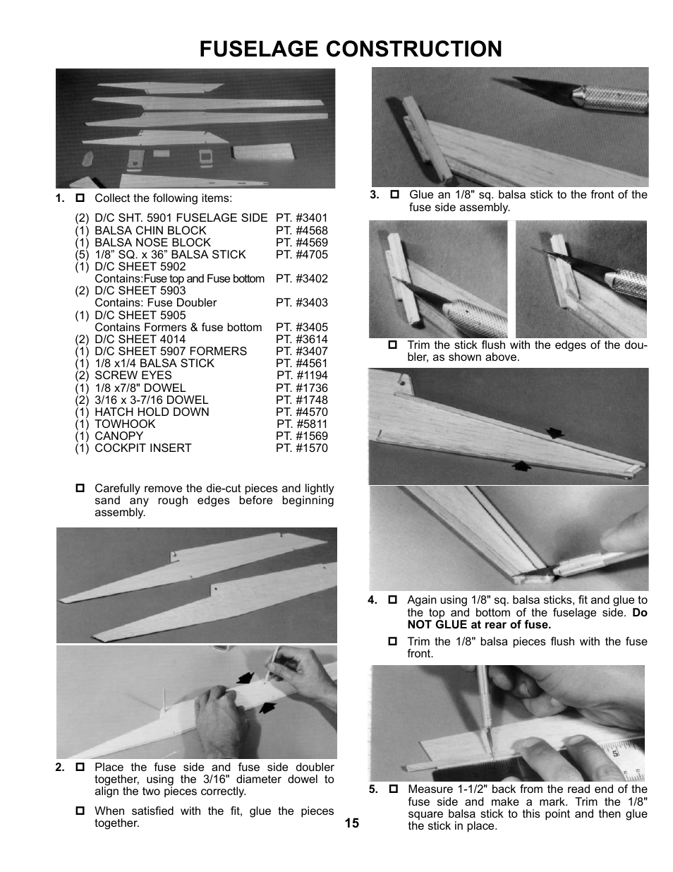 Fuselage construction | Carl Goldberg GBGA0059 User Manual | Page 15 / 32