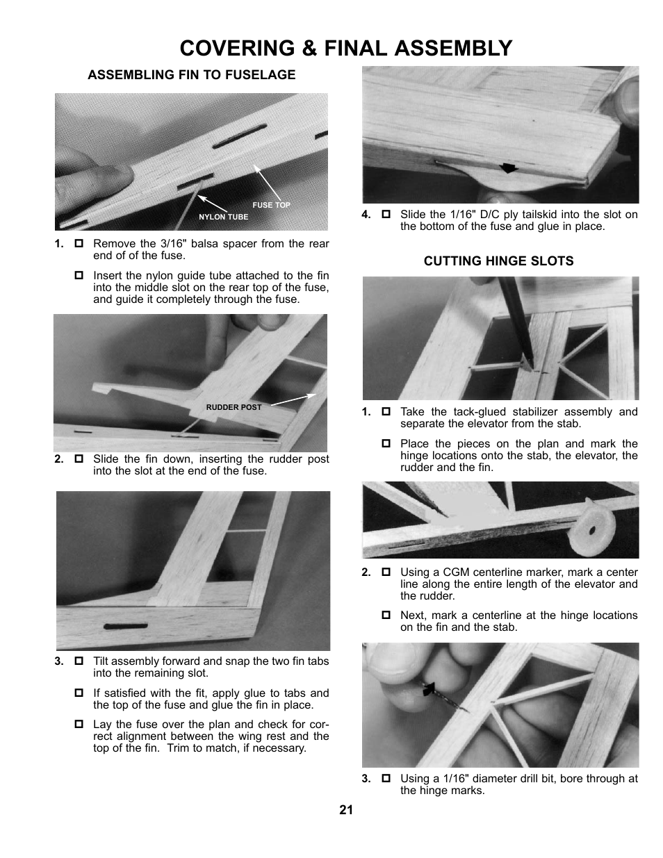 Covering & final assembly | Carl Goldberg GBGA0059 User Manual | Page 21 / 32