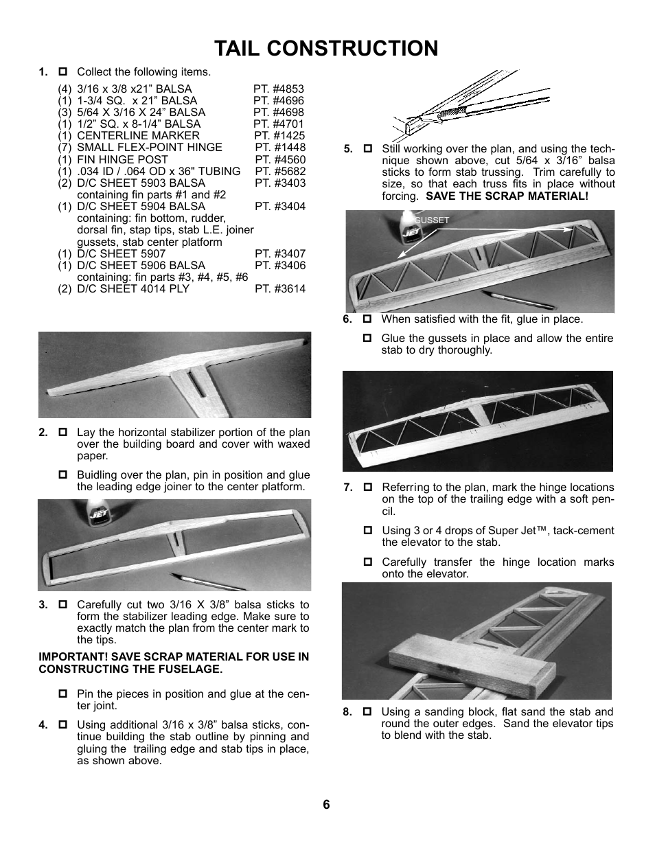 Tail construction | Carl Goldberg GBGA0059 User Manual | Page 6 / 32