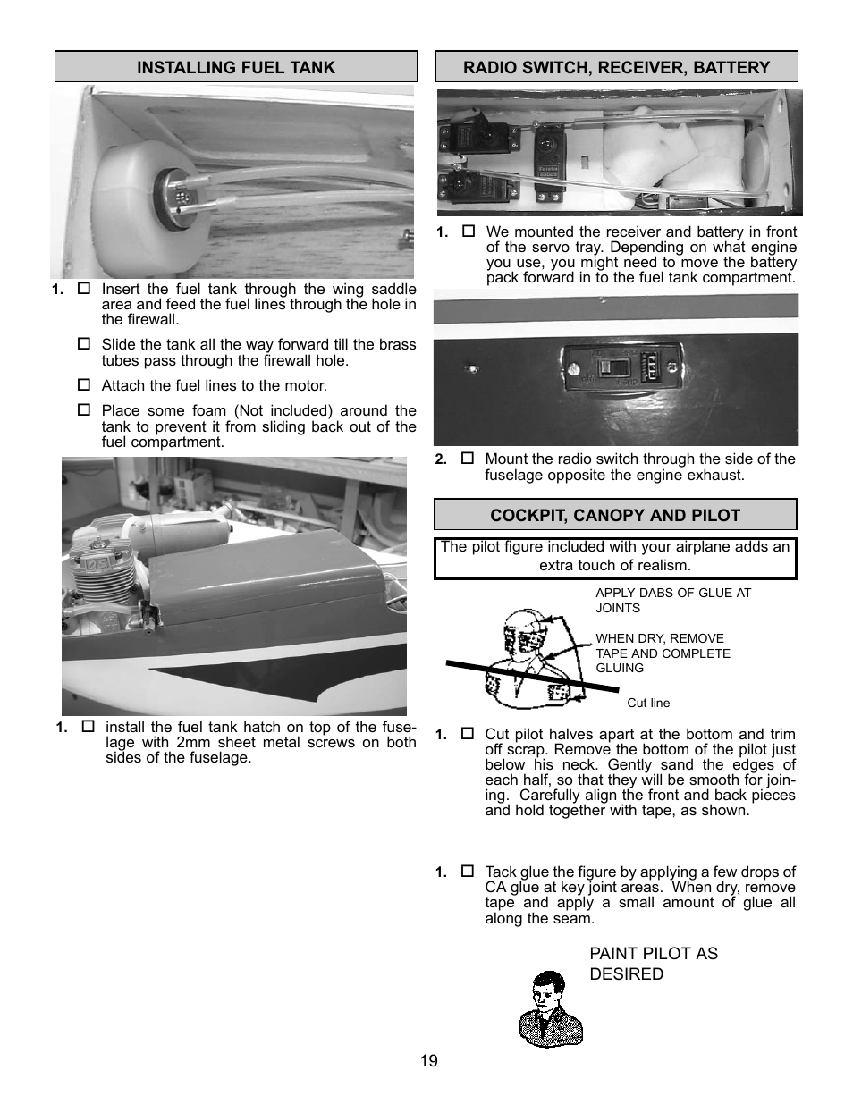 Carl Goldberg GPMA1967 Sr. Falcon ARF User Manual | Page 19 / 21