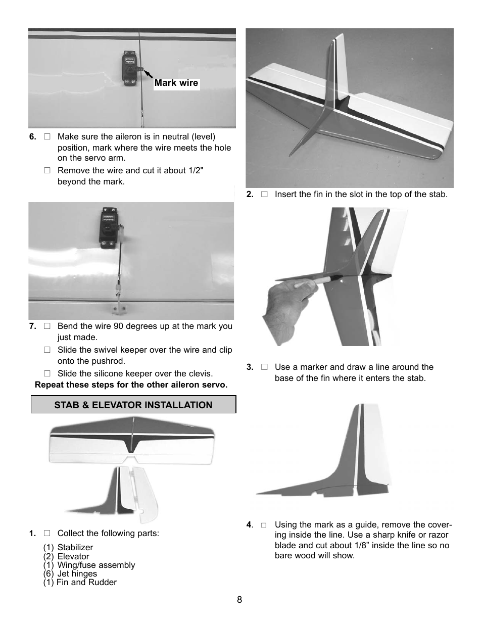 Carl Goldberg GPMA1967 Sr. Falcon ARF User Manual | Page 8 / 21