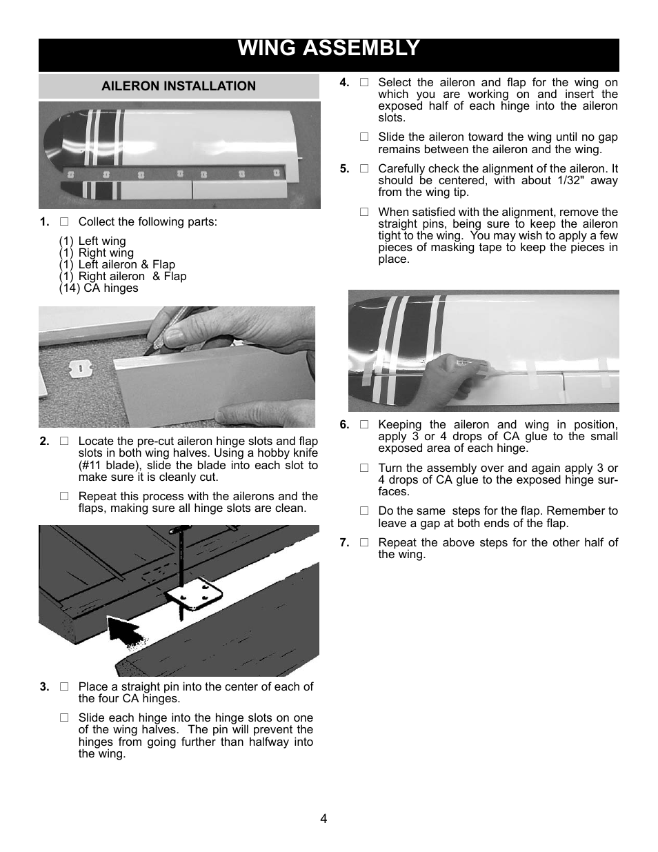 Wing assembly | Carl Goldberg GBGA1089 User Manual | Page 4 / 19