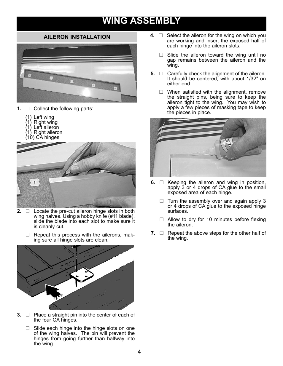 Wing assembly | Carl Goldberg GBGA1067 User Manual | Page 4 / 19
