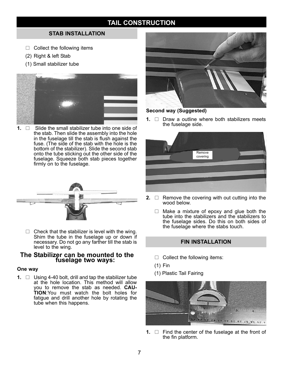 Tail construction | Carl Goldberg GBGA1067 User Manual | Page 7 / 19