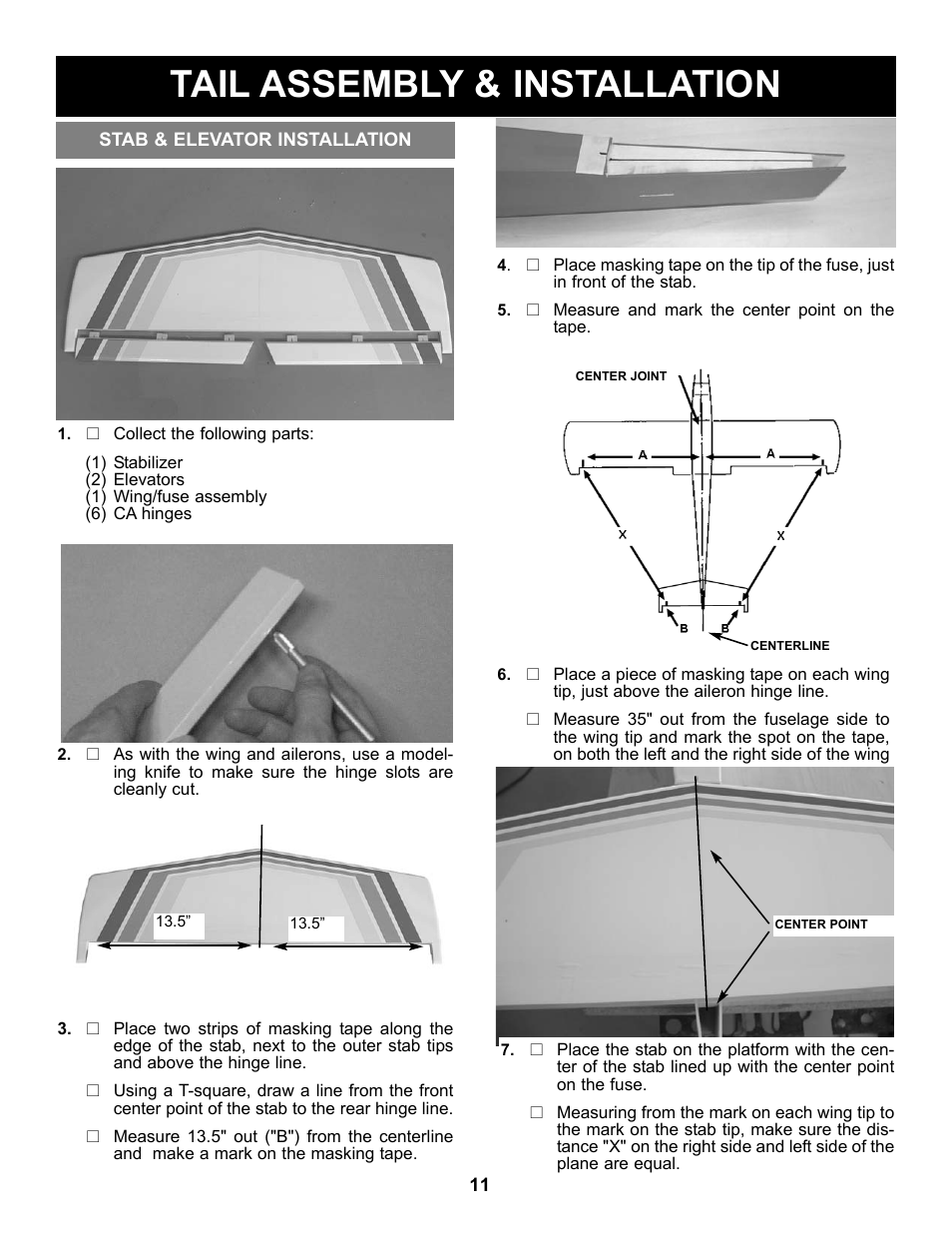 Tail assembly & installation | Carl Goldberg GBGA1077 User Manual | Page 11 / 30
