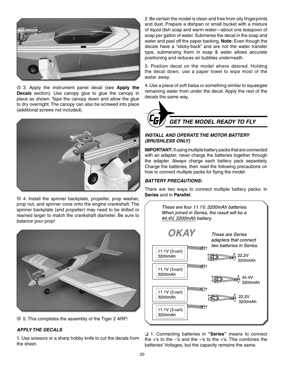 Okay | Carl Goldberg GPMA1966 Tiger 2 ARF User Manual | Page 20 / 24