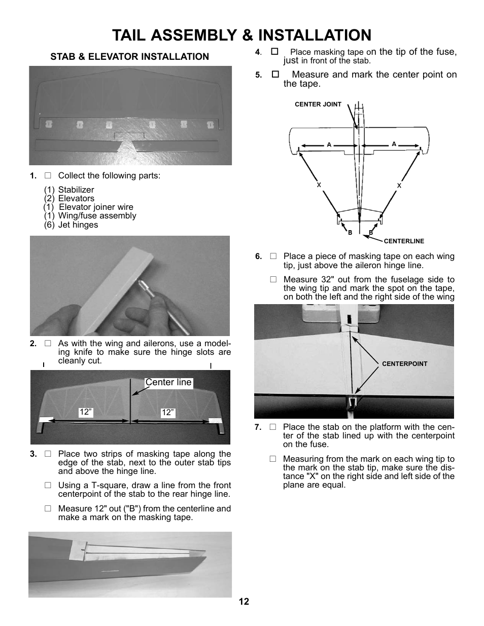 Tail assembly & installation | Carl Goldberg GPMA1968 Tiger 60 ARF User Manual | Page 12 / 27