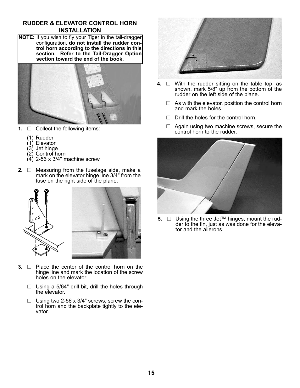 Carl Goldberg GPMA1968 Tiger 60 ARF User Manual | Page 15 / 27
