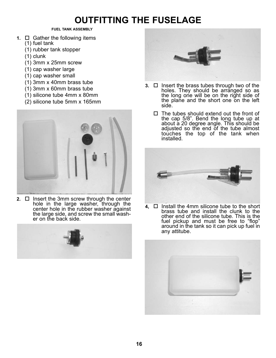 Outfitting the fuselage | Carl Goldberg GPMA1968 Tiger 60 ARF User Manual | Page 16 / 27