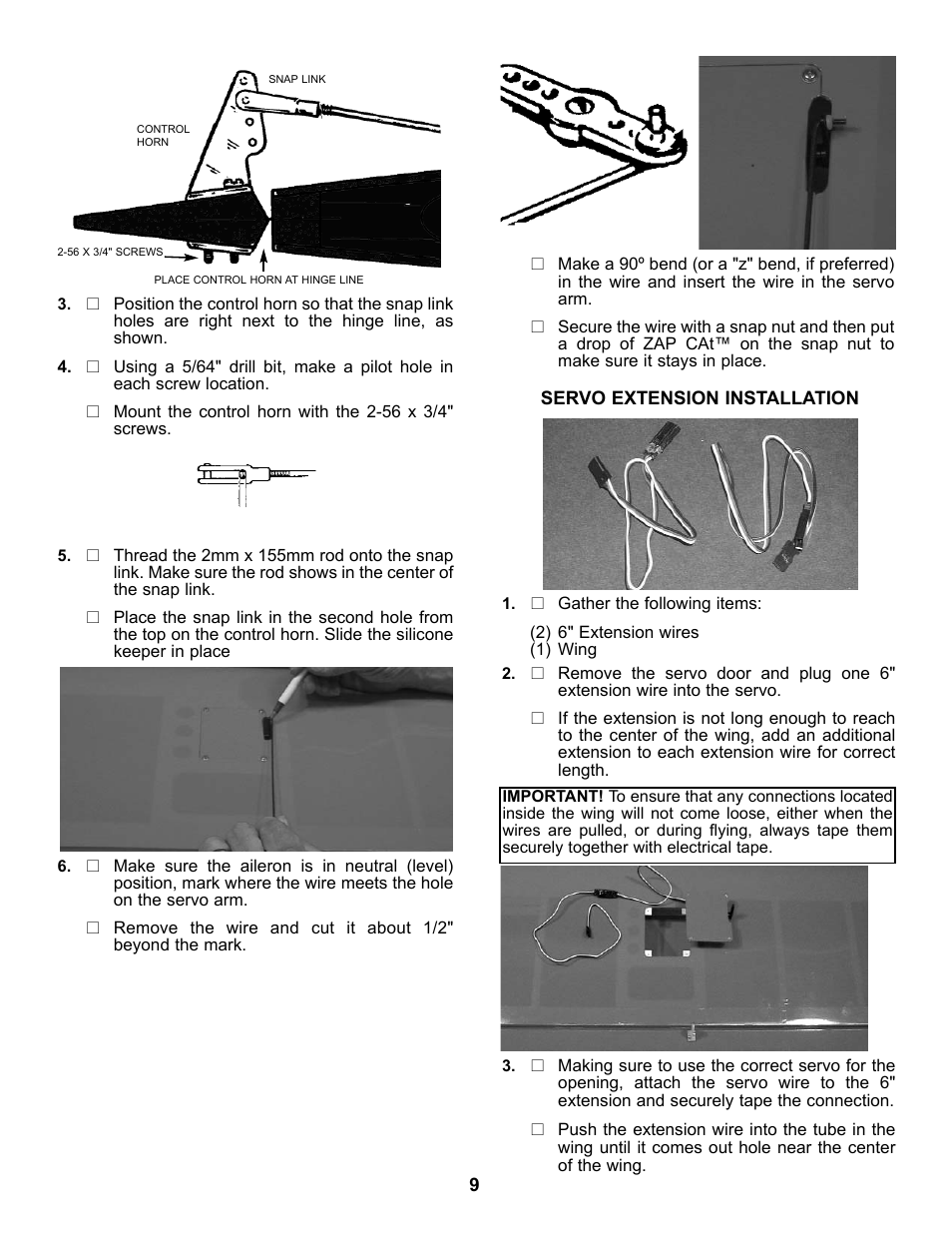 Carl Goldberg GPMA1968 Tiger 60 ARF User Manual | Page 9 / 27