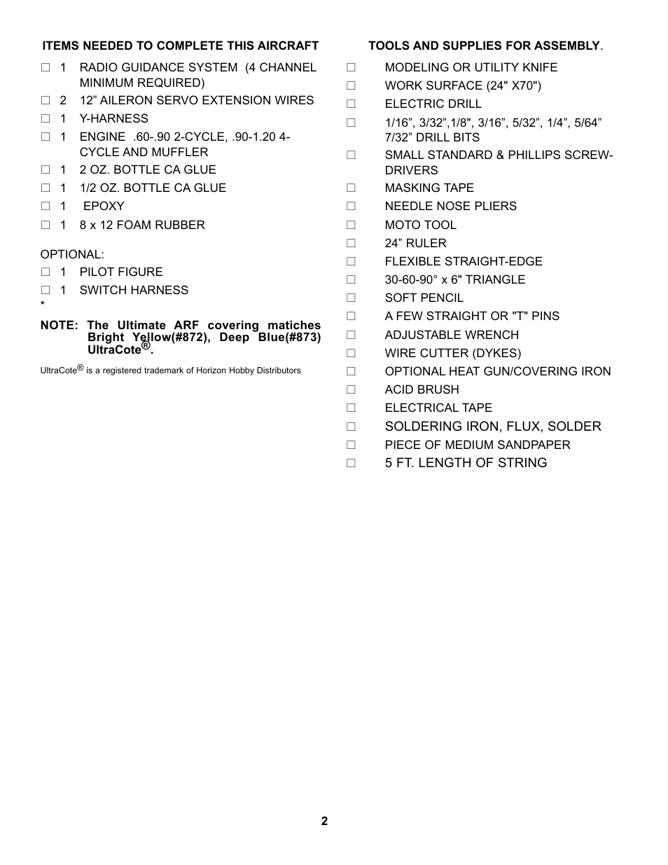 Carl Goldberg GBGA1053 User Manual | Page 2 / 31