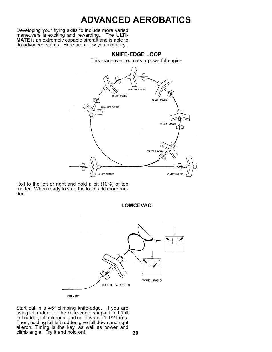 Advanced aerobatics | Carl Goldberg GBGA1053 User Manual | Page 30 / 31