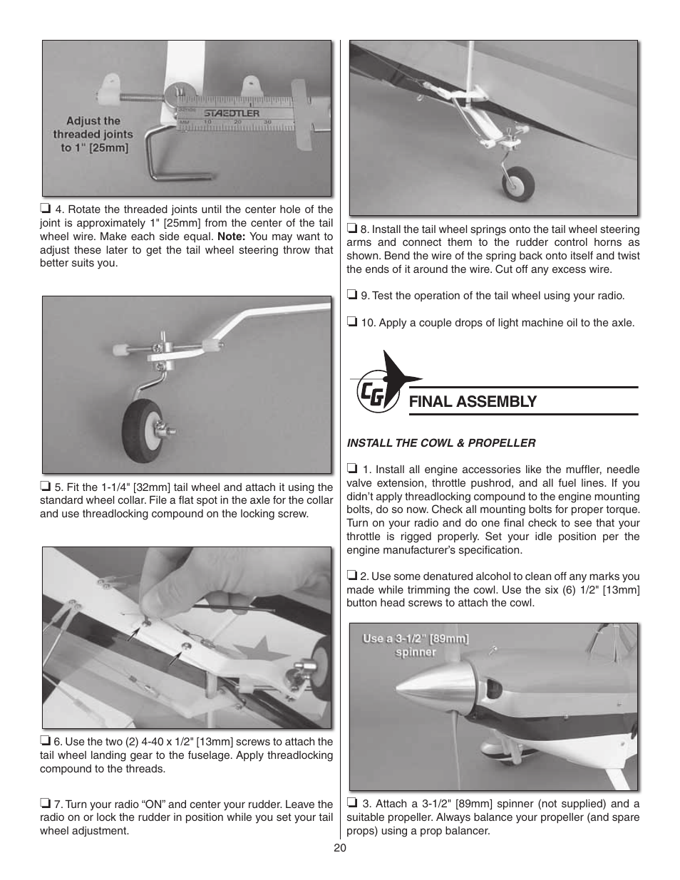 Final assembly | Carl Goldberg GBGA1047 User Manual | Page 20 / 24