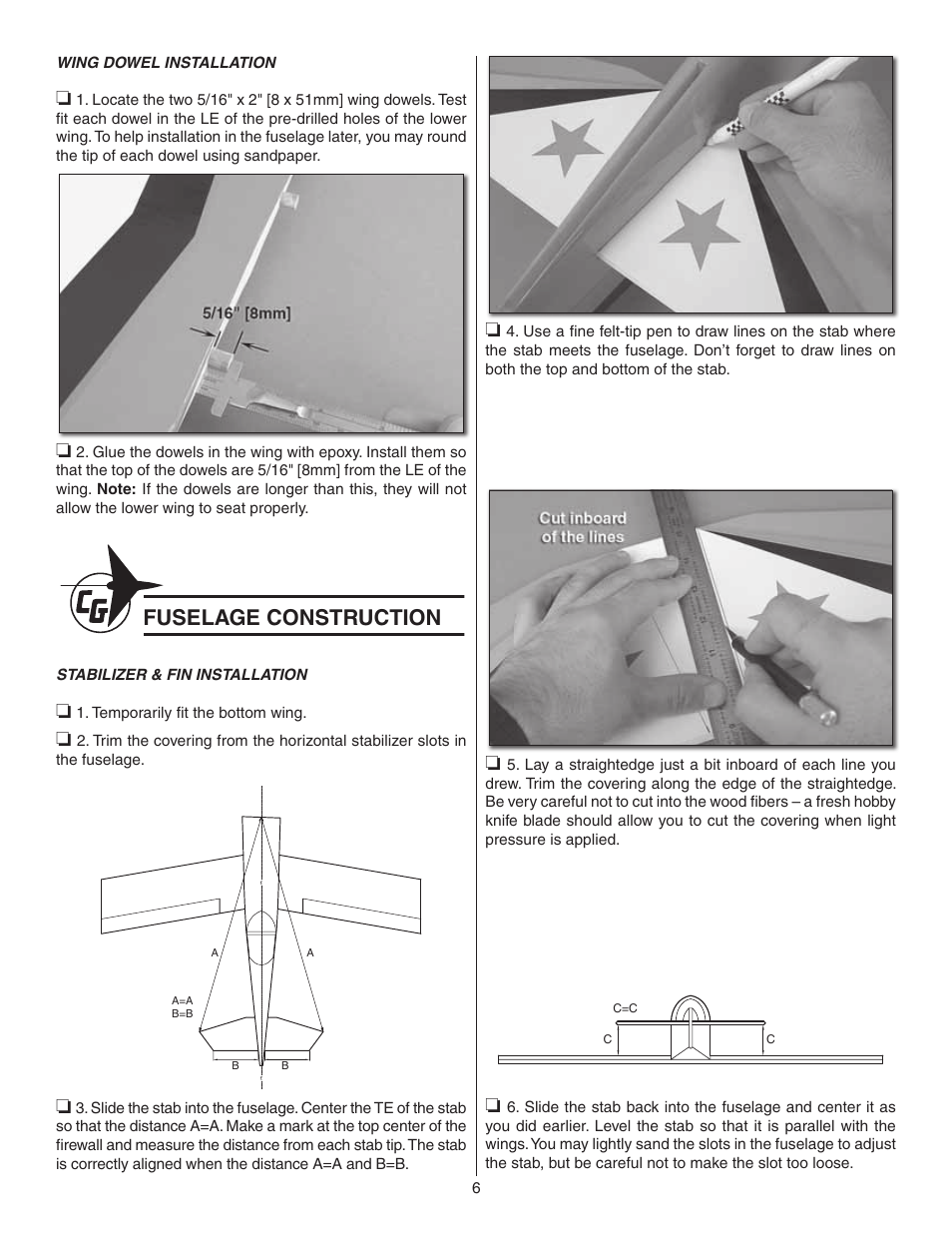 Fuselage construction | Carl Goldberg GBGA1047 User Manual | Page 6 / 24