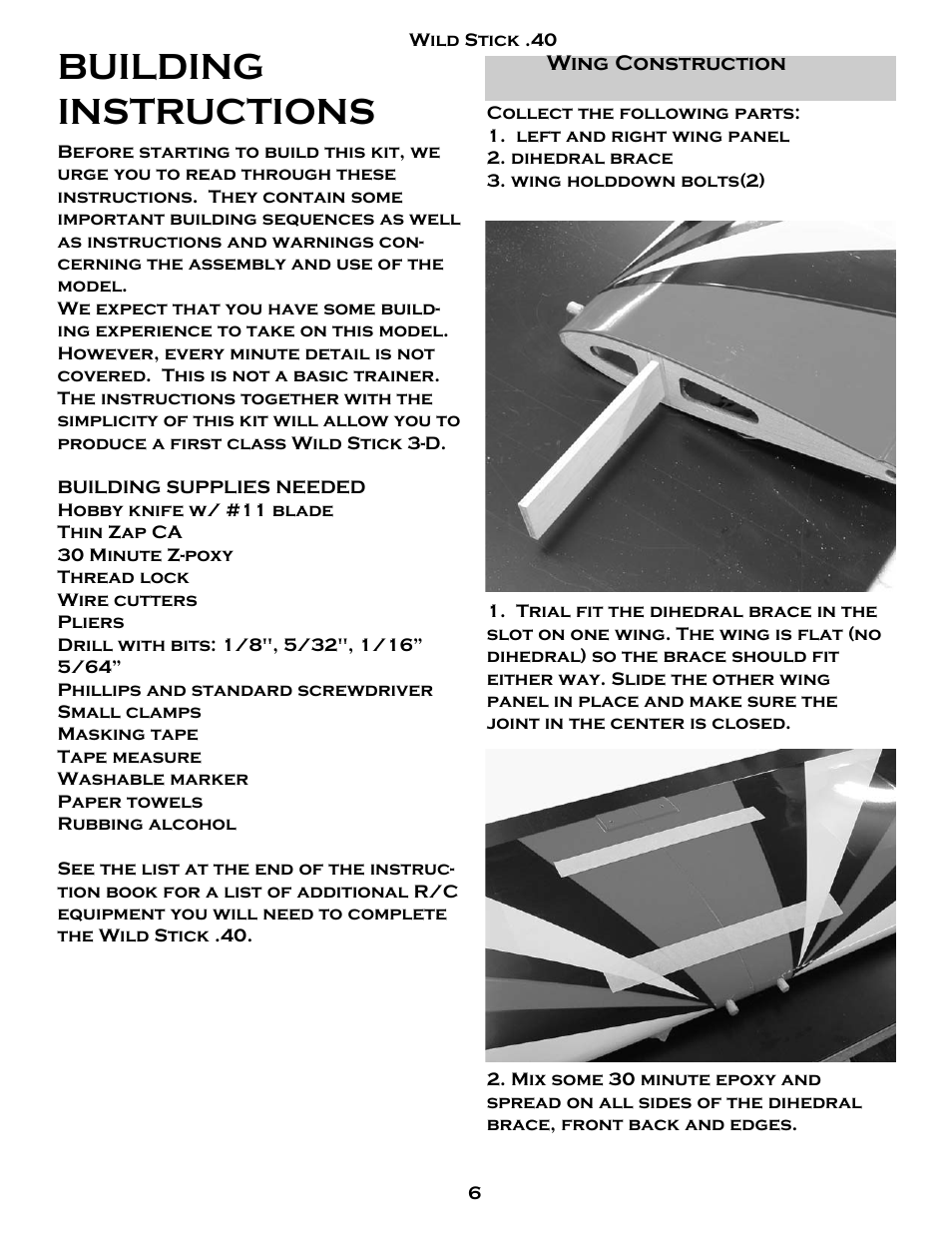 Building instructions | Carl Goldberg GBGA1083 User Manual | Page 6 / 20