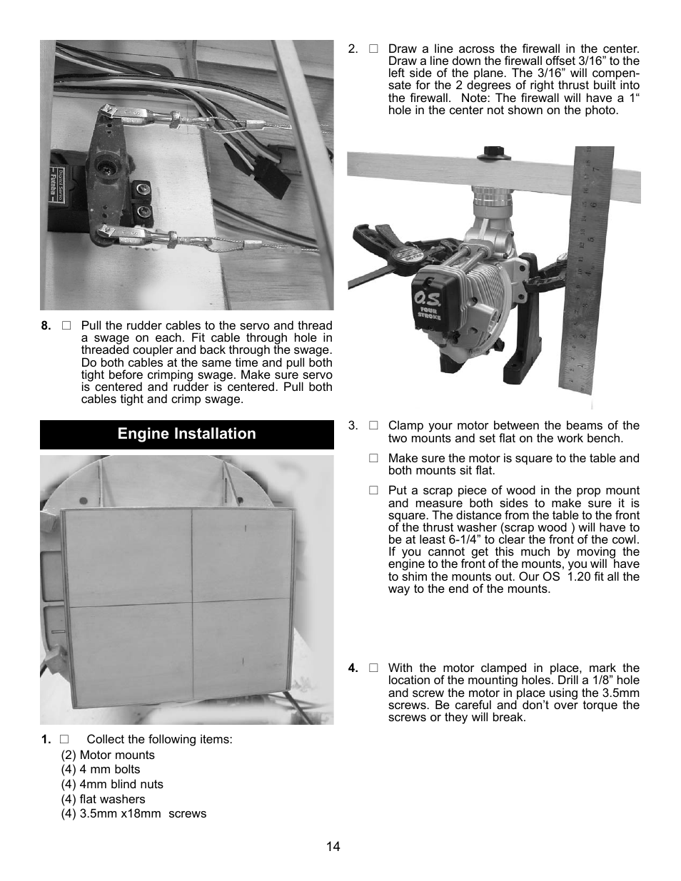 Engine installation | Carl Goldberg GBGA1043 User Manual | Page 14 / 21