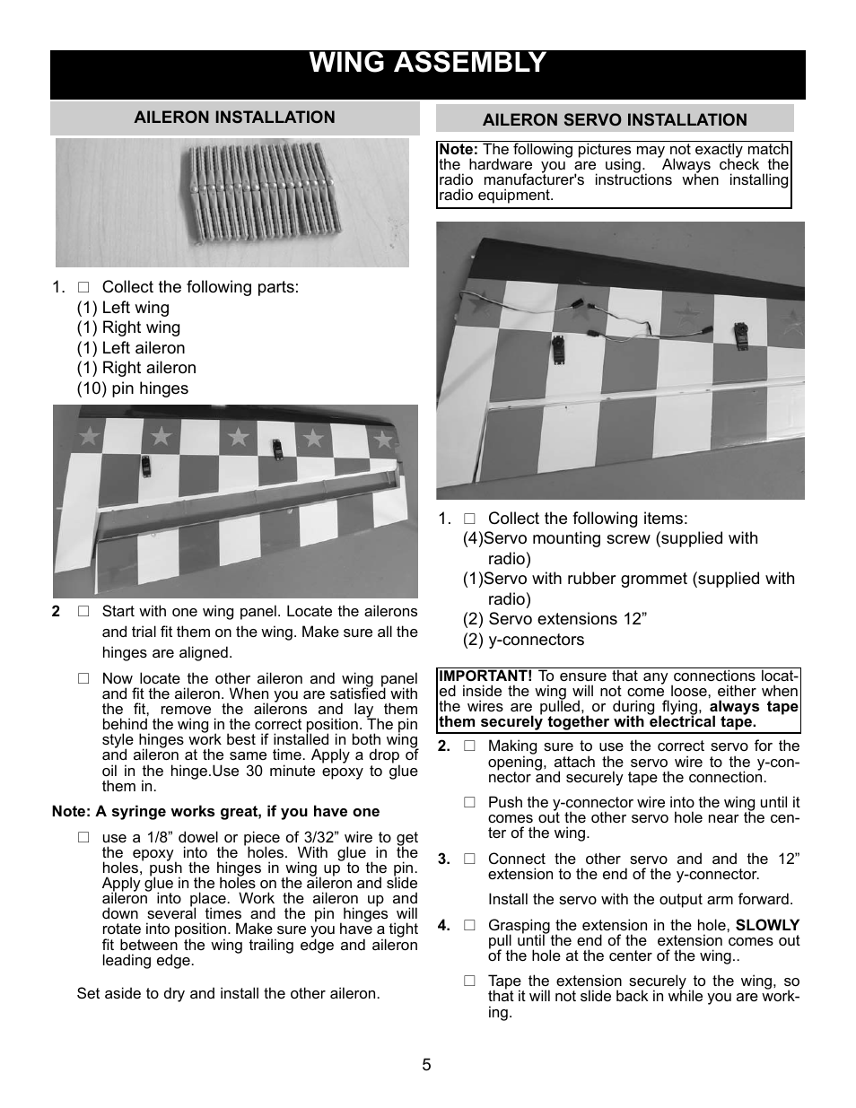 Wing assembly | Carl Goldberg GBGA1043 User Manual | Page 5 / 21