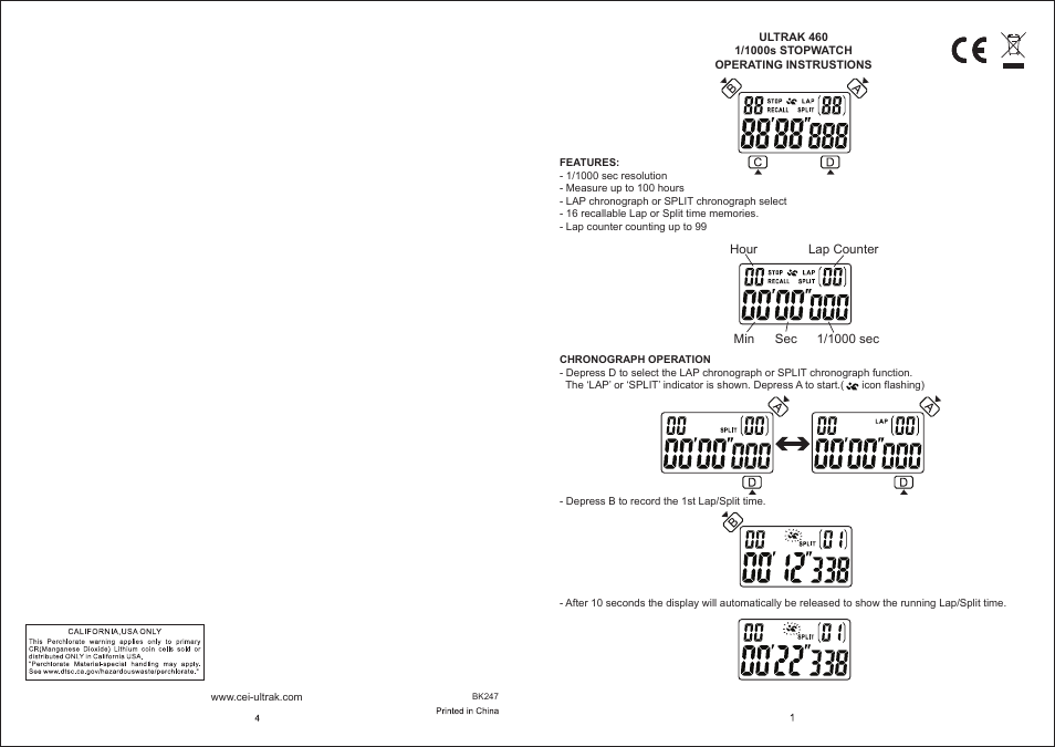 CEI 460 ULTRAK User Manual | 2 pages