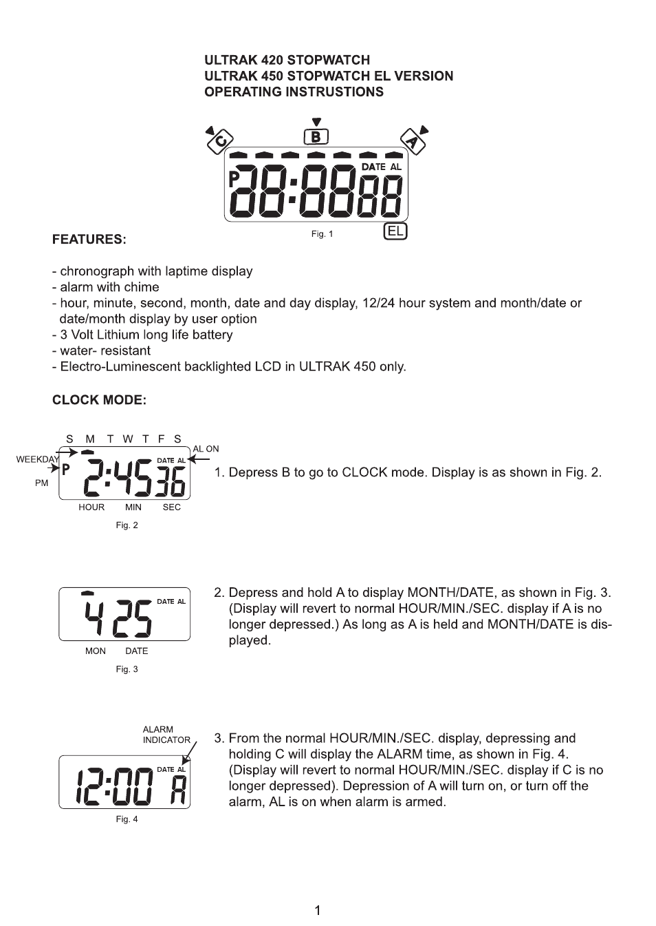 CEI 420 ULTRAK User Manual | 4 pages