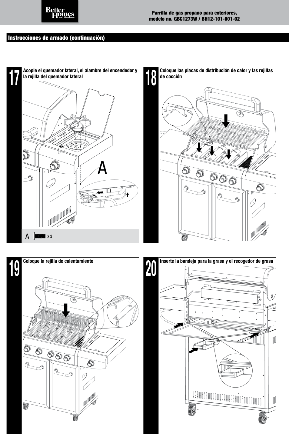 Blue Rhino OUTDOOR LP GBC1273W User Manual | Page 25 / 36