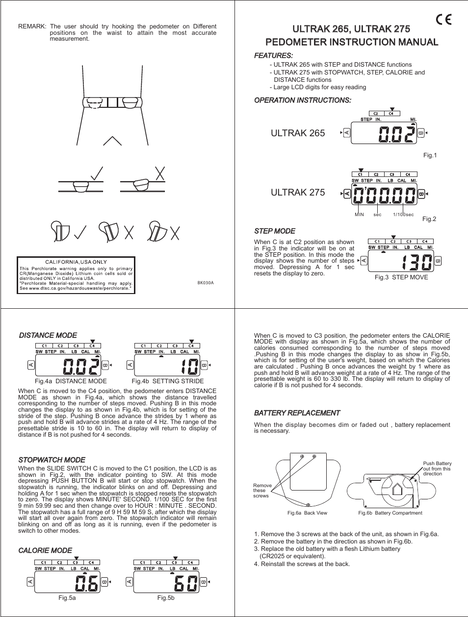 CEI 265 ULTRAK User Manual | 1 page