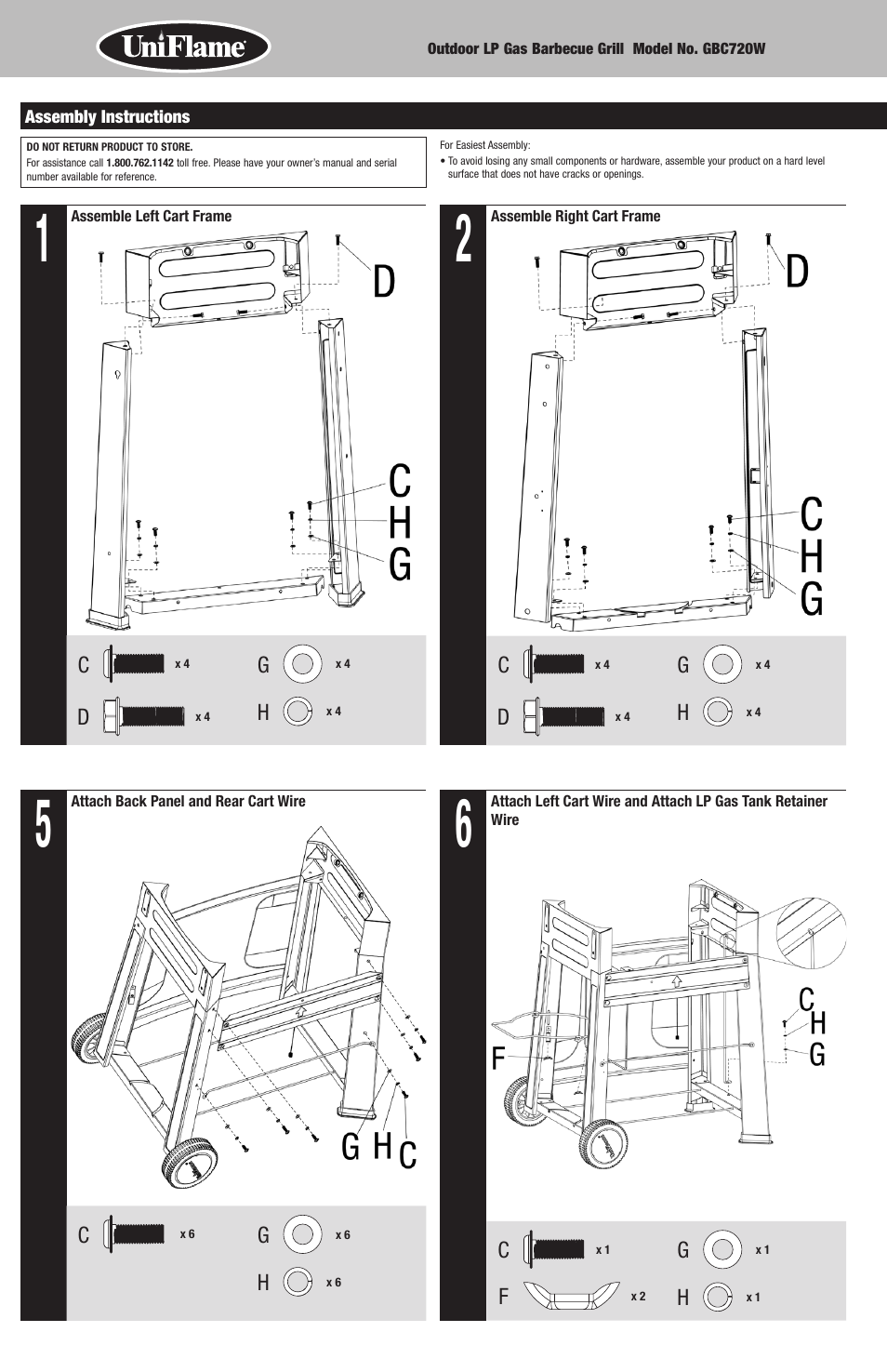 Blue Rhino GBC720W User Manual | Page 4 / 24