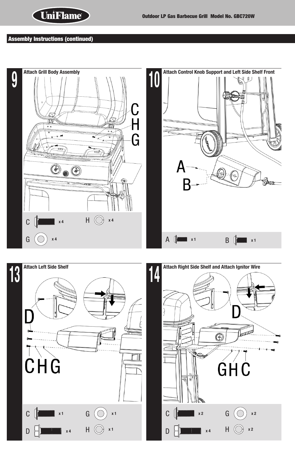 Blue Rhino GBC720W User Manual | Page 6 / 24