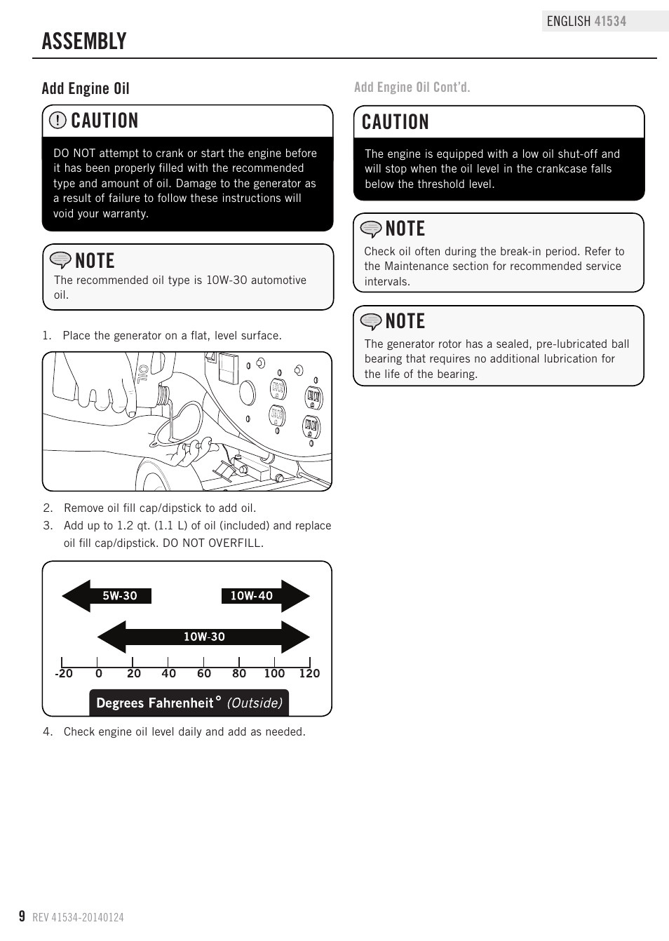 Assembly, Caution | Champion Power Equipment 41534 User Manual | Page 12 / 30