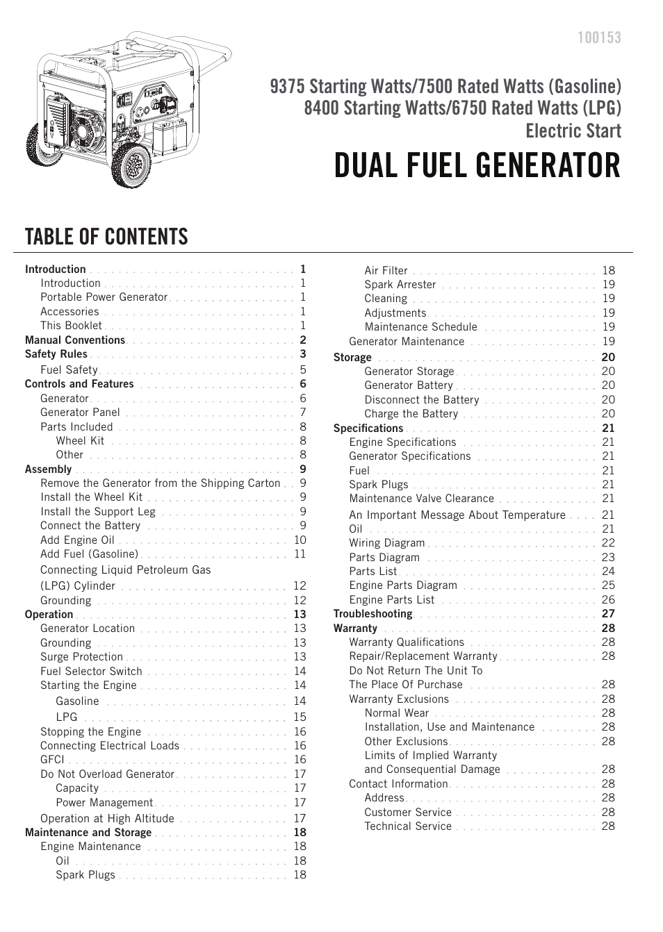 Champion Power Equipment 100153 User Manual | Page 3 / 34