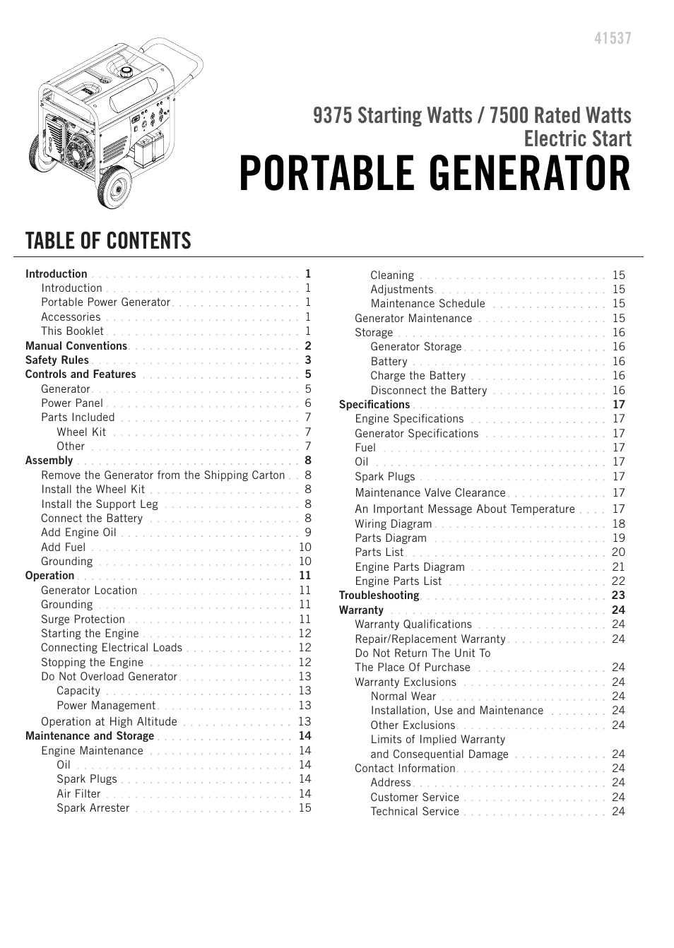 Champion Power Equipment 41537 User Manual | Page 3 / 30