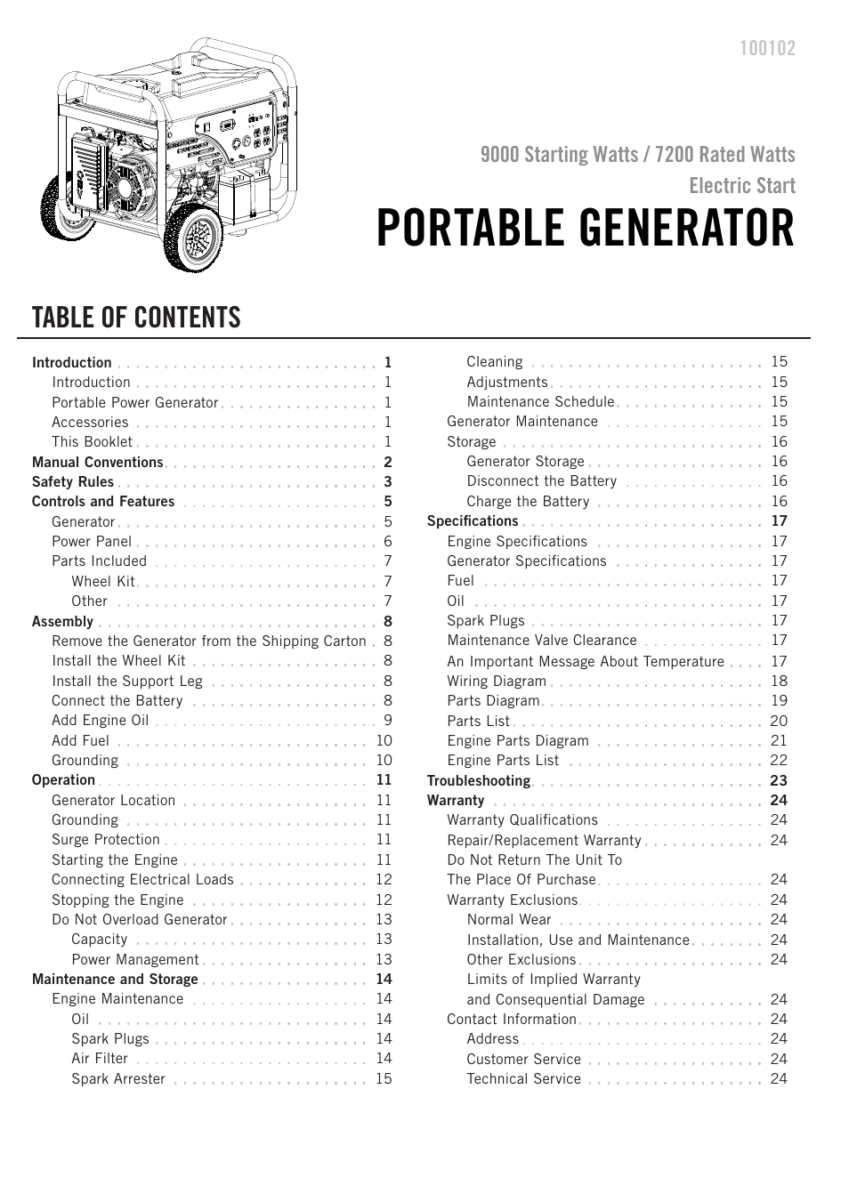 Champion Power Equipment 100102 User Manual | Page 3 / 30