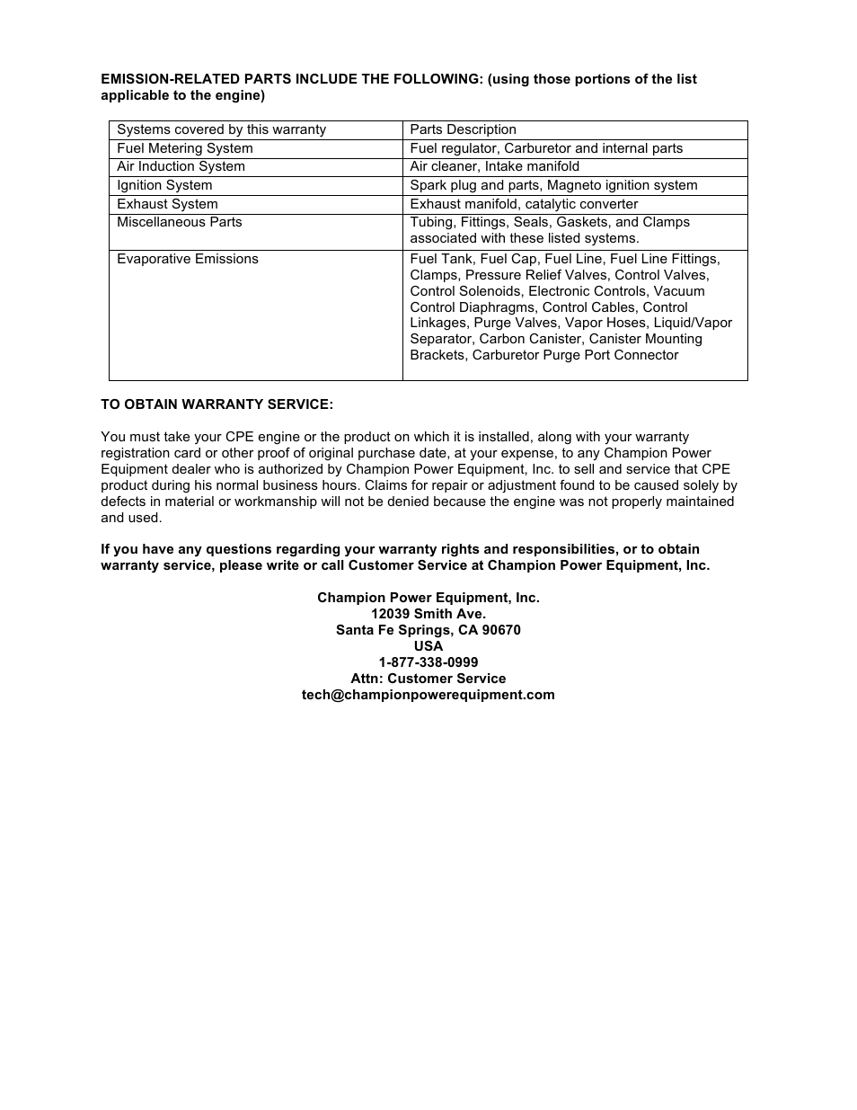 Champion Power Equipment 100102 User Manual | Page 30 / 30