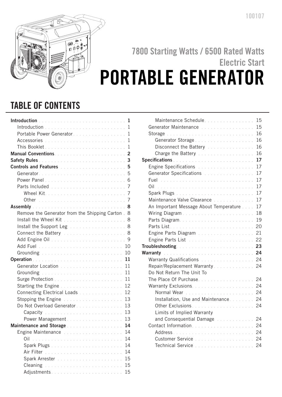 Champion Power Equipment 100107 User Manual | Page 3 / 30