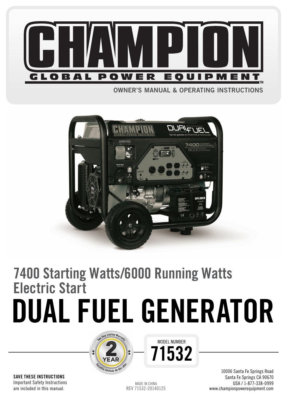 Champion Power Equipment 71532 User Manual | 33 pages