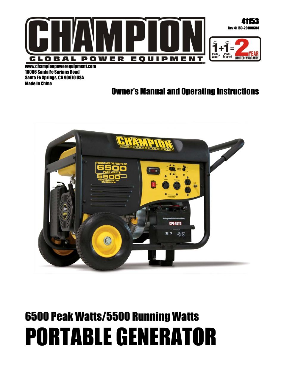 Champion Power Equipment 41153 User Manual | 29 pages