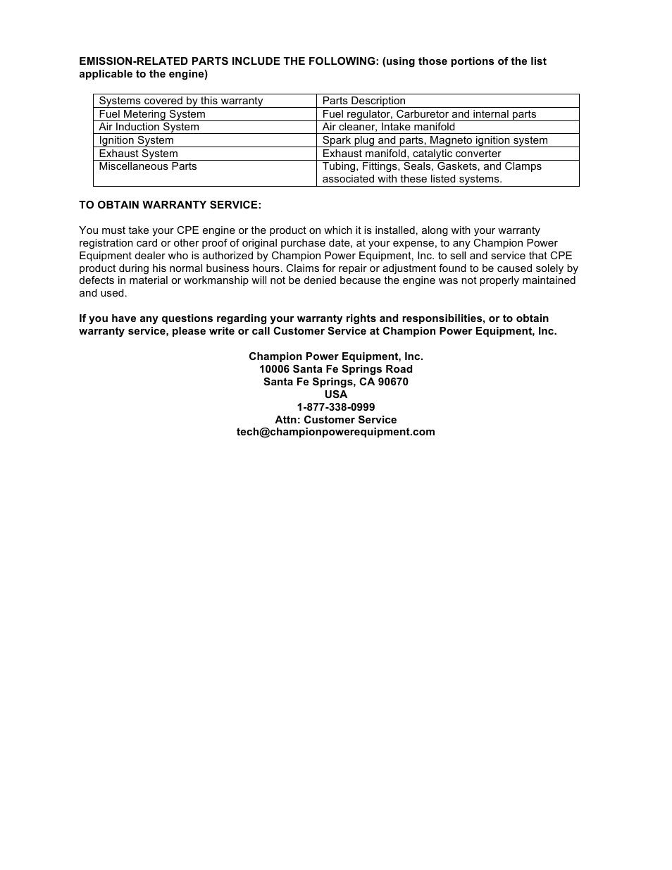 Champion Power Equipment 41151 User Manual | Page 29 / 29