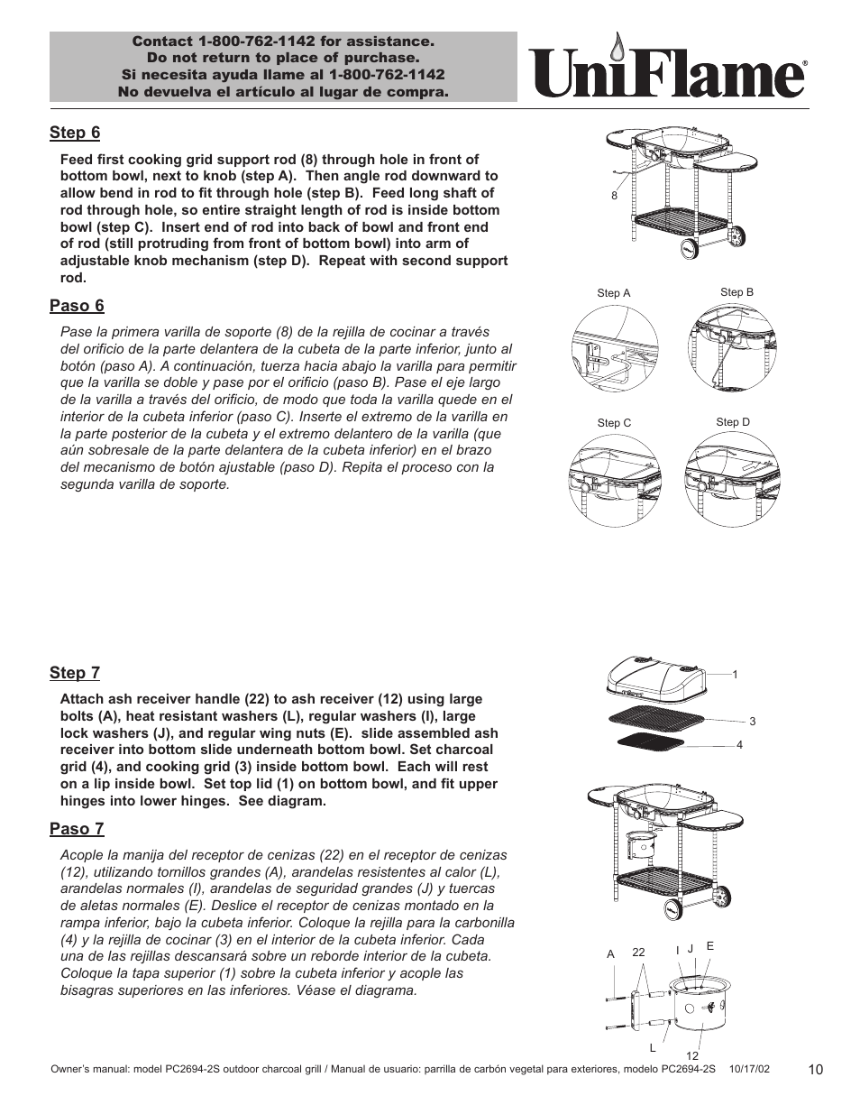 Step 6, Paso 6, Step 7 | Paso 7 | Blue Rhino PC2694-2S User Manual | Page 11 / 23